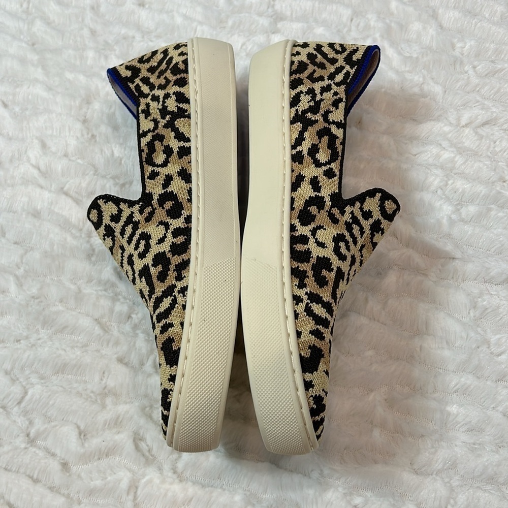 Rothy’s New wild cat leopard animal print slip on knit sneaker women’s size 7 - Picture 4 of 10